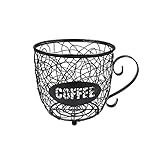 Coffee Pod Holder Large Capacity K Cup Holder, Multiuse Coffee Station Organizer, Espresso Capsule Storage, Wire Basket for food for Coffee Bar Counter, Black