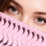 AKARA Ciglia Finte Naturali 10 Paia 3D Mezze Ciglia Finte False Eyelashes Visone Artificiale (BY01)