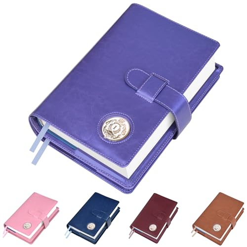 Double AA Big Book Cover & 12 Steps & 12 Traditions | Medallion Holder | by Galileo | Perfect Gift | Alcoholics Anonymous (Plain/Coin Pocket/Purple Metallic)