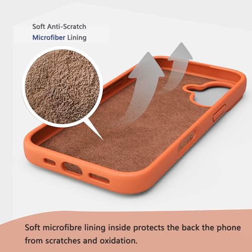 Image of iPhone 17 Case Silicone,Soft Microfiber Lining(Sugar Orange)