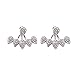 Honbay 2PCS Silver Simple Water Drop Crystal Rhinestone Ear Studs Earrings Pierced Charms Jewelry for Women and Girls