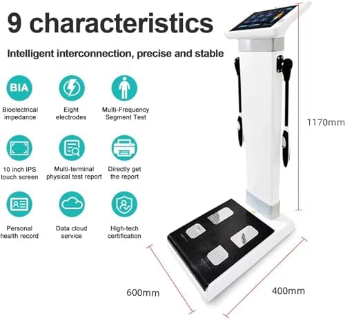 Body Fat Weighing Scale - Smart Composition Analyzer with 10.1 LCD Display, Height, Weight, Muscle Analysis & Printer