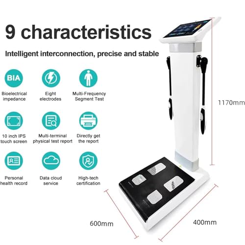 Analizzatore di composizione corporea, bilancia digitale con display LCD, misura grasso corporeo e muscoli, tiene traccia dell'altezza e del peso