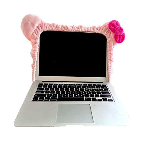 Gugou Computer Monitor Cover, Elastic Computer Cover Christmas Decorations for Home Office Decor and New Year Gift Ideas (Pink)