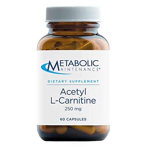 Metabolic Maintenance Acetyl L-Carnitine - Pure 250Mg Amino Acid Supplement For Antioxidant, Cognitive, Memory + Mood Support - Helps Nourish Nerve Health In The Brain (60 Capsules) #TOP30