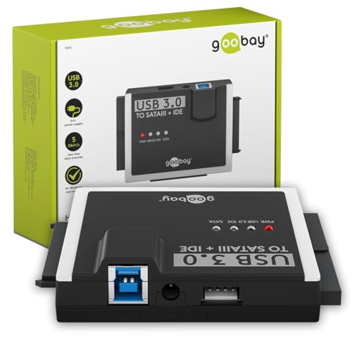 Adaptador SATA e IDE a USB 3.0 Goobay con fuente de alimentación de 12V para revivir discos HDD