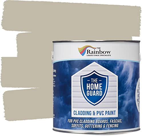 Rainbow Chalk Markers UPVC Plastic Paint - 2.5L Stone | Non-Toxic & Water-Based Exterior uPVC Paint for Plastic Cladding, Facia Boards, Window Frames & Doors | Quick Drying & Satin Finish