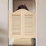 Porte a battente in legno massiccio non verniciato, 90 x 90 cm, stile occidentale, per cucina, balcone, divisorio per bar, pub, ristorante, negozio, ufficio, decorazione