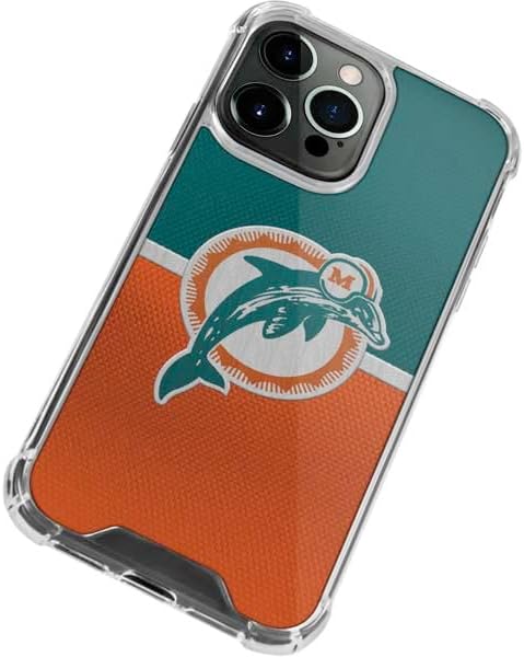 Miniatura 3 de Skinit Funda transparente compatible con iPhone 14 Pro Max, diseño vintage de Miami Dolphins con licencia oficial de la NFL