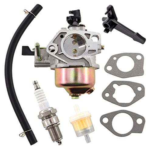MCHNIC Vergaser mit Benzinfilter Zündkerze für Honda GX340 GX390 13HP 11HP 4-Takt Motor Rasenmäher-Wasserpumpen ersetzt 16100-ZF6-V01 16100-ZF6-V00