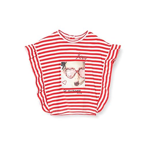 Brums T-Shirt Jersey T.Filo Rigata, Multicolore (Bianco/Rosso 01 915), 68 (Taglia Unica: 6M) Bimba