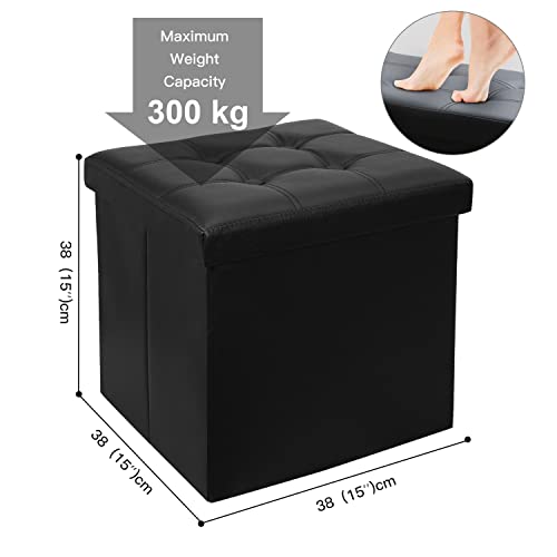 Boîte de rangement pliable CHEWYNP et repose-pieds cube 40L - 3