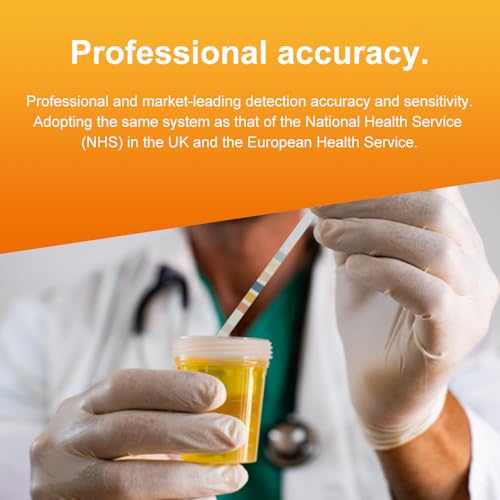 10-in-1 urine test strips 10 parameters for urinalysis - rapid tests for ketosis ph protein uti kidney and liver function-10 count