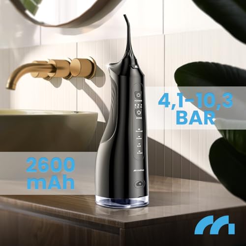 MalTec Munddusche Zahndusche elektrisch Toothie X60 150PSI Akku 2600 mAh 4 Betriebsmodi kabellos Schwarz Reisetasche – Bild 8