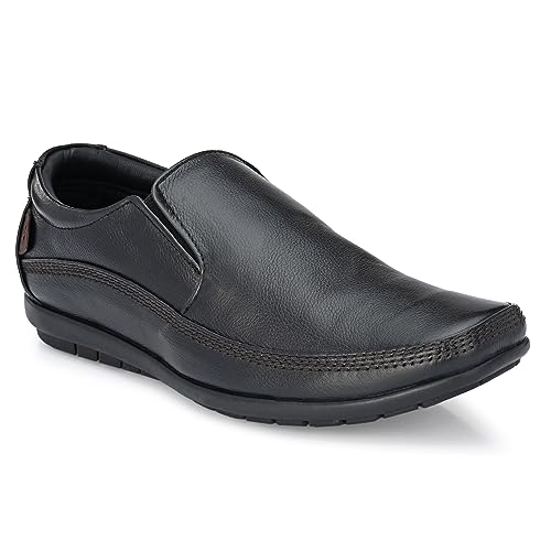 Image of egoss Stretch Genuine Leather Slip-On Shoes for Men | Formal, Office Comfortable, Stylish & Durable Footwear - GS | Pp, 345 PP