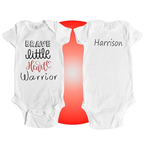 Personalized Heart Warrior CHD Bodysuits - CHD Awareness Baby Clothes - Open Heart Surgery Baby Gifts - Baby Heart Surgery Care Package - Get Well Soon Gift - Heartiversary Outfit3