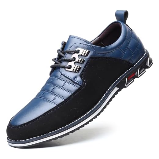 COSIDRAM Men Casual Shoes Fashion Business Luxury Dress Shoes Office Loafers Flats Sneakers for Male Blue 8.5