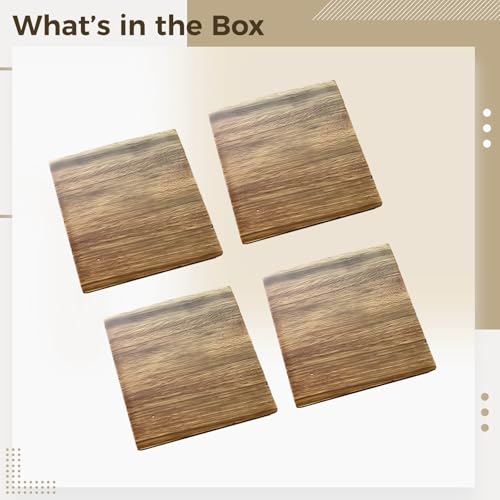 Dessous de verre carrés et ronds résistant à la chaleur en bois - 6