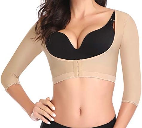 Women's Arm Shapers Plus Size Post Surgical Compression Sleeves Upper Arm Shaper for Women Flabby Arms Slimming Shapewear Tops Nude S