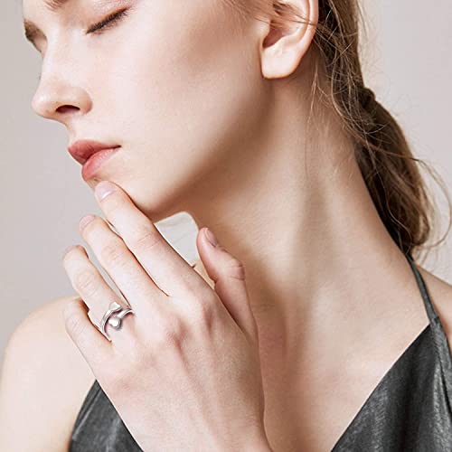 Sololike Inspirational Rings I Am Enough Ring Sterling Silver Adjustable Wrap Open Ring Love Stacking Band Personality Encouragement Jewelry Gifts For Women Teens Girls #TOP5