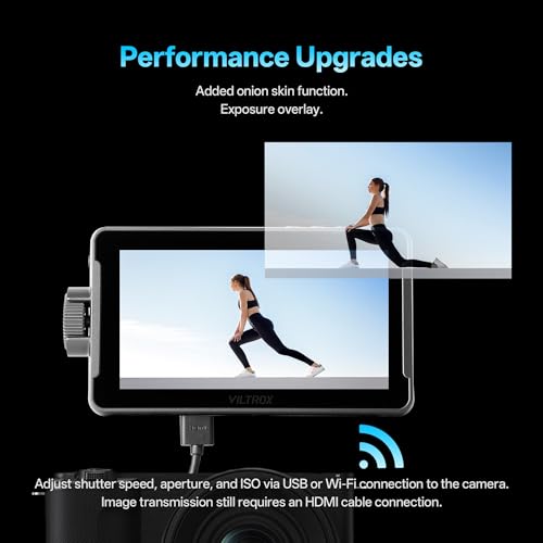 Image of VILTROX DC-550 Pro II 5.5 Inch 4K HDMI Camera Field Monitor | 1400 nits, 160Wide View Angle, 1920x1080 IPS, Sunshade Hood, 3D Lut, Peaking Focus Assist, DC 12V Type-C 5V in