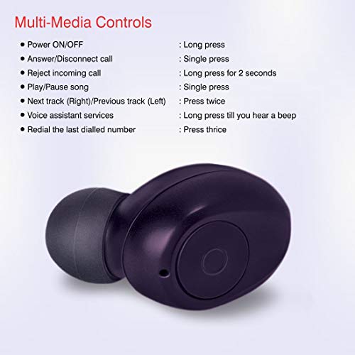 Image of iBall EarWear TW10 in-Ear Bluetooth Wireless Headphones with Protective Charging Case - Royal Purple