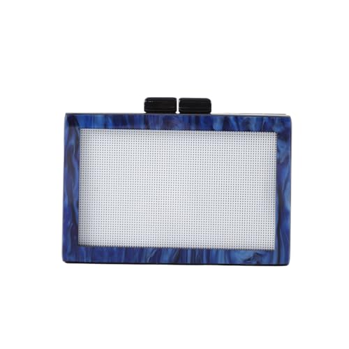 Image of RomanticDesign Women Acrylic Handbag Rattan Woven Pattern Square Box Crossbody Handbag Shoulder Bag Chain Purse