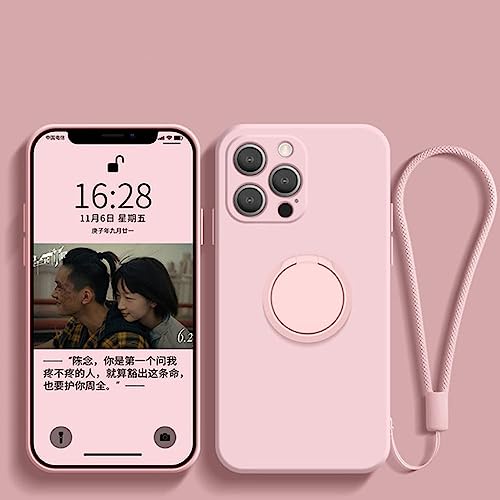 Coque silicone iPhone 14 Pro Max avec sangle et anneau magnétique pour housse XR XS Max 11 12 13