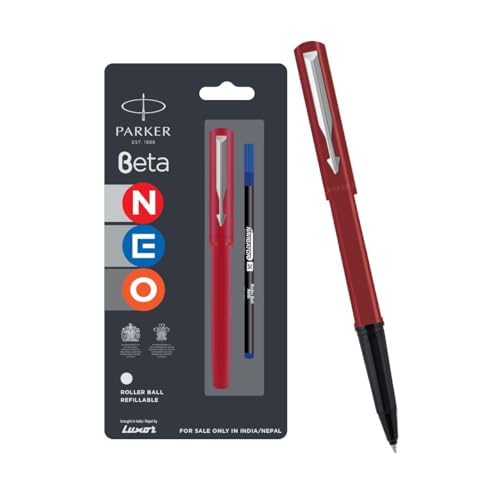 Parker Beta Neo CT | Bolígrafo roller | Color del cuerpo - Rojo | Color de la tinta - Azul