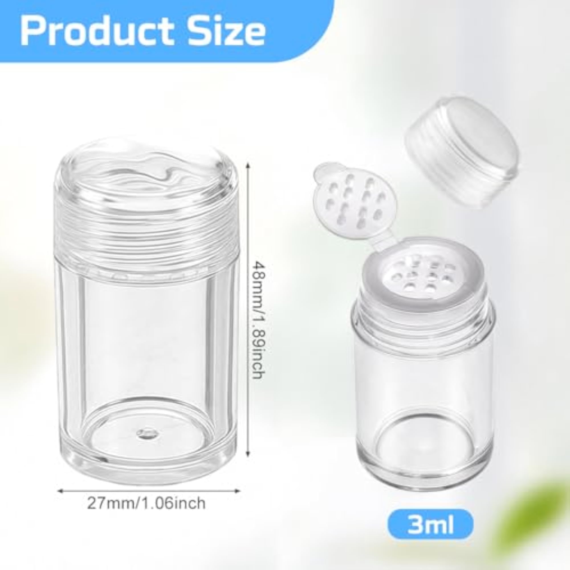 3Pcs Loose Powder Containers Mini Travel Bottles