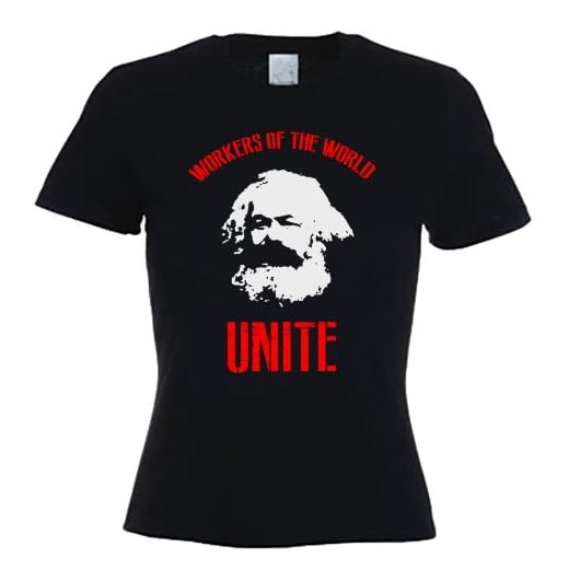 Karl Marx Unite of The World Worker es para Mujer de T-Shirt (Disponible en Blanco XL - pequeño tamaños de Cama)