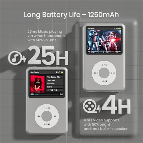 Image of MP3 Player with Bluetooth Y1 128GB Video EBOOK Silver
