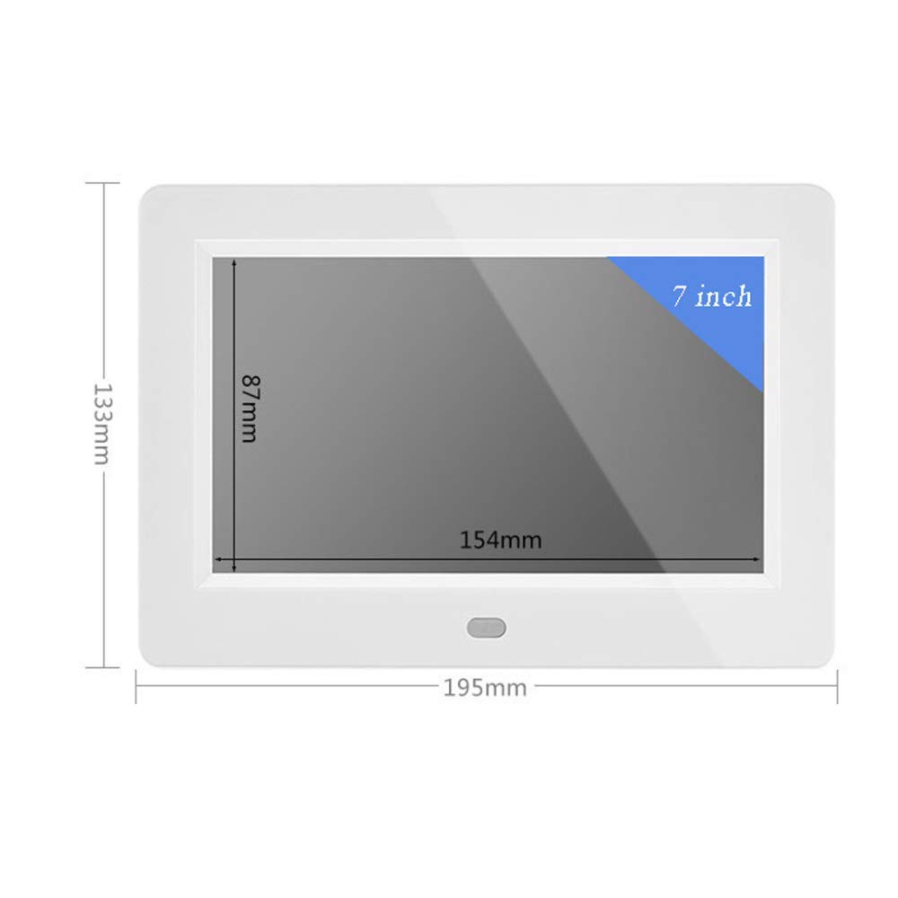 Digitale fotolijst, 7 inch digitale fotolijst 16:9 IPS HD-scherm - beeld/muziek/videospeler - met afstandsbediening - digitale fotolijst - 18 x 12 x 2 cm