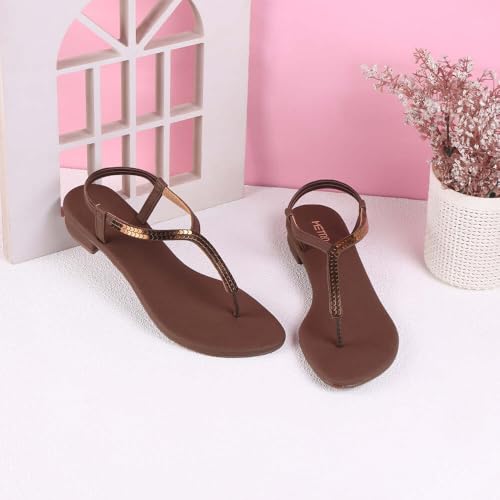 Image of Metro Women Black Synthetic Flat Casual Sandal