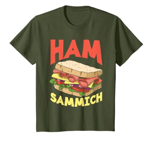 Ham Sammich Ham Sandwich Lover Funny Sandwich T-Shirt, Youth, Olive Green, Medium