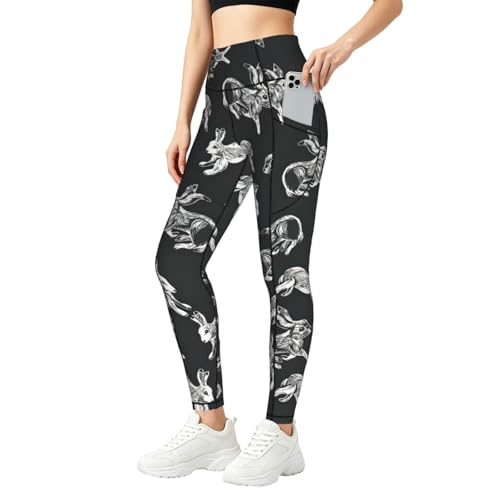 Leggings con estampado de conejo para mujer conjuntos de entrenamiento fitness