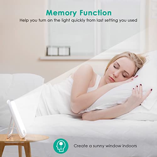 Light Therapy Lamp, Uv-Free 10000 Lux Therapy Light, Touch Control Sun Lamp With Adjustable Brightness And Memory & Timer Function, Large Surface 90° Rotatable Stand Light Therapy Box For A Happy Mood #TOP4