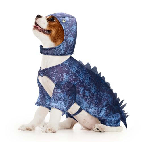 Huhumy Costume de stégosaure pour chien et chat, costume d'Halloween pour animal de compagnie, chat, Halloween, cosplay, événements, accessoires photo, taille M