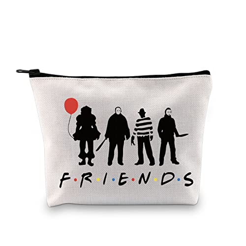 Bolsa de maquillaje para mujer con cremallera de Michael Myers Jason, películas de terror de miedo, asesinos de miedo, Friends Killer Makeup Eu, Medium,