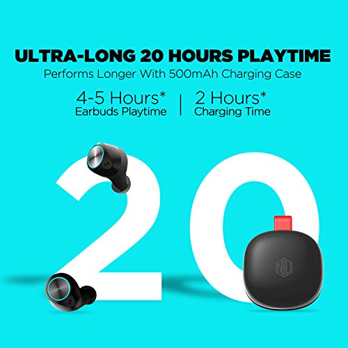 Image of Nu Republic Rouserbuds 2 Truly Wireless Bluetooth in Ear Earbuds with Mic (Black)