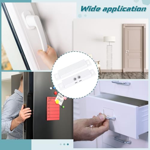Image of Tellegloww 1 Sets Nc Wired Surface Mounted Alarm Magnetic Door Alarm Contact Sensor Door Window Reed Switch Sensor with Double Side Tape for Security