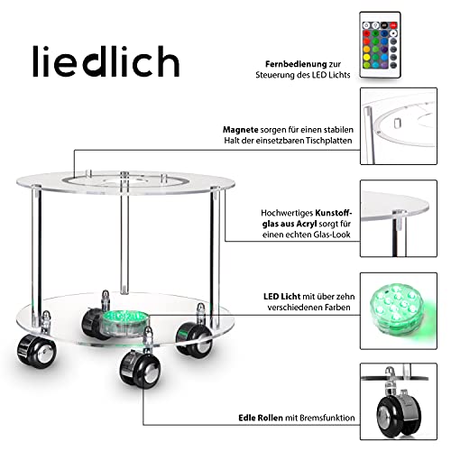 Liedlich® Shisha Tisch mit LED Licht - Edle Optik - XL-Größe - Shisha Tisch - LED Untersetzer Shisha - Shisha LED… – Bild 3