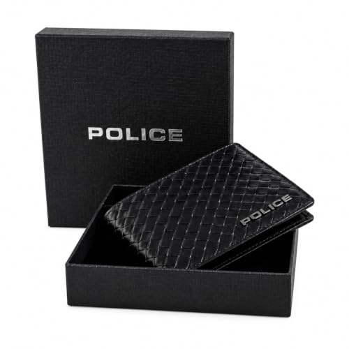 Image of Police Men's Genuine Leather Bifold Wallet with Coin Pocket | 4 Card Slots | Slim Wallet| 2 slip in pockets |Gift box packaging