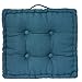 Lot de 2 coussins de sol en coton, coloris bleu canard - Dim : L 40 x l 40 x H 8 cm - PEGANE -
