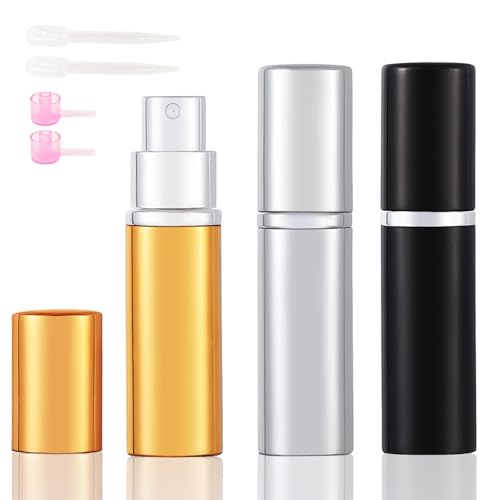 OBSGUMU Parfümzerstäuber Nachfüllbar, 3 Stück 10 ml Parfüm Abfüller, Parfum Zerstäuber für Flug Reise, Leicht, Tragbar, Robust,Glas, Reise Parfümzerstäuber für Damen und Herren