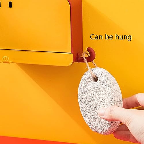 Image of Wall Mounted Soap Box with Flip Cover and Drain Tray | Detachable Inner Support | Adhesive Sticker Installation | ABS Soap Holder for Bathroom (Drain Soap Box)