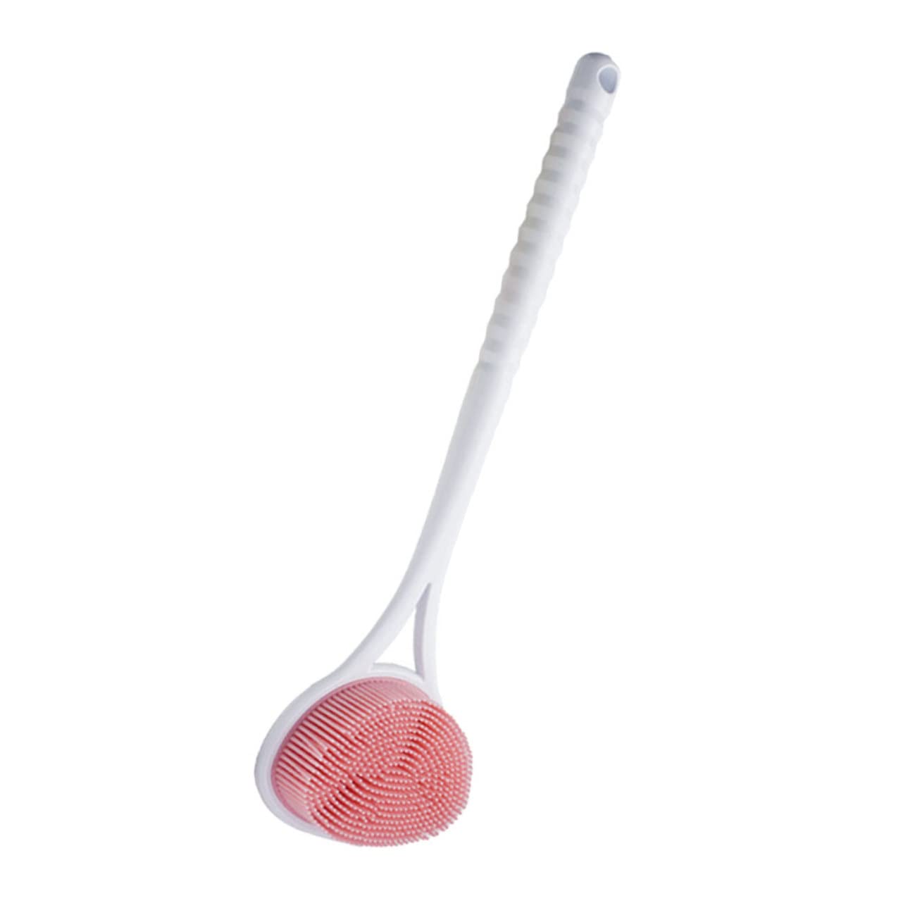 minkissy Spazzola da bagno per la schiena e la schiena, 3 pezzi, spazzola da bagno con manico e manico lungo, spazzola da bagno in luffa per il corpo da uomo, rosa