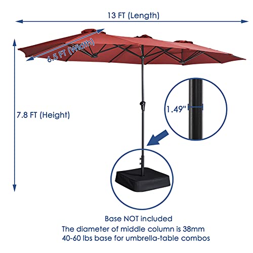 Superjare 13 Ft Outdoor Patio Umbrella And Patio Umbrella Cover With Rod For 7 To 11 Ft Umbrellas & 15 Ft Double-Sided Umbrellas #TOP7