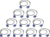 VGA to VGA Monitor Cable 10 Pack, 15 Pin Male to Male Computer Cord Support 1080P Full HD for Laptop TV Projector - 3 Feet