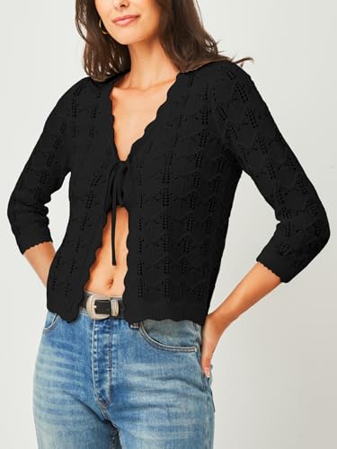 Women's Cardigan Sweaters Trendy 2025 Lightweight Button Down Crewneck Knit Work Casual Outfits Clothes2